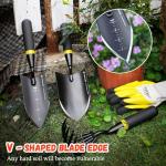 KEMAIER Heavy Duty Stainless Steel Garden Tool Set - Thoughtfully Crafted for Outdoor Patio Use, Perfect for Both Men and Women. Includes Gardening Trowel, Transplanting Shovel, and Hand Cultivators