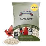 Armstrong Wild Bird Food Safflower Bird Seed, 20 Pounds - for Northern Cardinals, Rose-Breasted Grosbeaks and Black-Capped Chickadees - Ideal for Outside Feeders