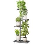 LINZINAR Plant Stand Indoor Outdoor Corner 4 Tier Metal Plant Shelf Patio Plant Rack for Garden Corner Balcony Living Room