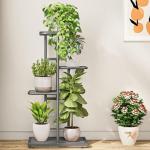 LINZINAR Plant Stand Indoor Outdoor Corner 4 Tier Metal Plant Shelf Patio Plant Rack for Garden Corner Balcony Living Room