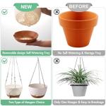 Set of 2-10 Inch Hanging Planters for Indoor Plants with Self-Watering Includes Hanging Pots for Plants, Outdoor Hanging Plant Pot with Drainage, and 2 Types of Hanging Baskets Hangers (White, 10inch)