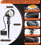 MEIKEE 7W 800lm Low Voltage Landscape Lights, 12V 24V LED Landscape Lighting with Connectors, 2700K IP66 Waterproof Outdoor LED Spotlights for Garden Pathway Yard Decoration (8 Pack)