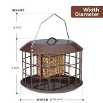 Kingsyard Squirrel Proof Suet Feeder, Cage Bird Feeders for Outdoors Hanging, All Metal, Double Suet Cake Capacity, Tray & Weatherproof, Brown