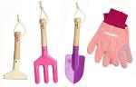 Gardening Set, Tool Kit, for Kids, STEM, Includes Tote Bag, Spade, Watering Can, Rake, Fork, Trowel and Gloves (Princess Pink)