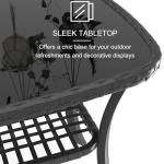 HLNPTN 4 Pieces Outdoor Patio Furniture Set, PE Rattan Chairs Wicker Furniture with Coffee Glass Table and Soft Cushions, Outdoor Seating Conversation Set for Lawn, Porch, Garden (Blue)