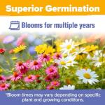 HOME GROWN Wildflower Seeds Bulk 4 oz 63,200+ Seeds 19 Varieties Non-GMO Perennial Mix, Butterfly & Pollinator Flower Seeds, Attract Bees, Birds & Hummingbirds, Outdoor Planting