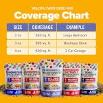 HOME GROWN Wildflower Seeds Bulk 4 oz 63,200+ Seeds 19 Varieties Non-GMO Perennial Mix, Butterfly & Pollinator Flower Seeds, Attract Bees, Birds & Hummingbirds, Outdoor Planting