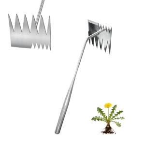 AHUDKKY Weed Puller Tool,Weeding Tools Gardening,304 Stainless Steel Garden Tools for Weeding,Weed Tool for Weeding,Digging,Loosening Soil,Easy Weeding and Root Pulling