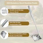 AHUDKKY Weed Puller Tool,Weeding Tools Gardening,304 Stainless Steel Garden Tools for Weeding,Weed Tool for Weeding,Digging,Loosening Soil,Easy Weeding and Root Pulling