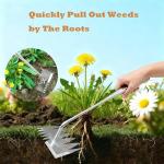 AHUDKKY Weed Puller Tool,Weeding Tools Gardening,304 Stainless Steel Garden Tools for Weeding,Weed Tool for Weeding,Digging,Loosening Soil,Easy Weeding and Root Pulling