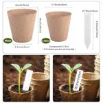 ARGCONNER 4 Inch Peat Pots, 50PCS Biodegradable Plant Starting Pots Round Nursery Pot, Garden Germination Nursery Pot Bonus 20 Plant Labels (4 Inch, 50P)