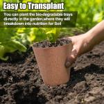 ARGCONNER 4 Inch Peat Pots, 50PCS Biodegradable Plant Starting Pots Round Nursery Pot, Garden Germination Nursery Pot Bonus 20 Plant Labels (4 Inch, 50P)