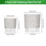 CWYEYE 4 Pack Self Watering Pots for Indoor Plants, 4" + 5.5" Flower Pots with Wick Rope and Reservoir, Plant Pots for African Violet, Spider Plant, Orchid