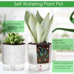 CWYEYE 4 Pack Self Watering Pots for Indoor Plants, 4" + 5.5" Flower Pots with Wick Rope and Reservoir, Plant Pots for African Violet, Spider Plant, Orchid