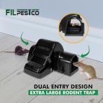 Filpestco Set of 4 Professional Grade Extra Large Tunnel Rat Snap Traps, Mouse Trap, Reusable Trap, Heavy Duty for Indoor and Outdoor Pest Control Rodent Solution