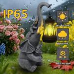 Hulonrua Solar Garden Outdoor Statues Lights Elephant Garden Sculptures Birthday Housewarming Gifts for Women Mom Grandma for Patio Yard Lawn Backyard Decorations