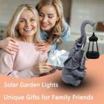 Hulonrua Solar Garden Outdoor Statues Lights Elephant Garden Sculptures Birthday Housewarming Gifts for Women Mom Grandma for Patio Yard Lawn Backyard Decorations