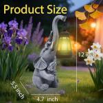 Hulonrua Solar Garden Outdoor Statues Lights Elephant Garden Sculptures Birthday Housewarming Gifts for Women Mom Grandma for Patio Yard Lawn Backyard Decorations