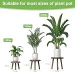 Vecxoty 3-Pack Wood Plant Stands Indoor, Single Plant Stand for 6-12 Inch Pots, Mid-Century Modern Plant Stool, Tall Plant Stand for Large Plants Perfect Fit for Living Room, Balcony, Office