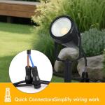 Low Voltage Safety Landscape Lights Outdoor: 7W 840LM LED Landscape Lighting with Connectors & Transformer for Tree Garden Yard Pathway | 24V Warm Yellow 3000K Spotlights | IP65 Waterproof | 6 Pack