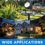 Low Voltage Safety Landscape Lights Outdoor: 7W 840LM LED Landscape Lighting with Connectors & Transformer for Tree Garden Yard Pathway | 24V Warm Yellow 3000K Spotlights | IP65 Waterproof | 6 Pack