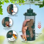 Gbekery Squirrel Proof Bird Feeder for Outdoors Hanging, Metal Mesh Bird Feeder for Outsides with Gravity Protection for Small Birds, Weatherproof and Durable, Green