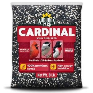 Audubon Park Cardinal Wild Bird Seed - 8 lb. No Corn, Milo, or Millet – Sunflower & Safflower Mix – Bird Food for Outside Feeders