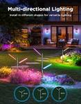 Govee Outdoor Garden Lights 2 Pack, RGBWWIC Smart LED Pathway Lights for Landscape Lighting and Christmas, 16 Million Colors and 64 Scenes, IP66 Waterproof for Outdoor Patio, Works with Alexa, Matter