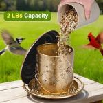 Solar Bird Feeders for Outdoors, Weatherproof Metal Bird Feeder with Fireworks Pattern for Christmas Decoration, Hanging Birdfeeder Lantern for Courtyard Garden Outside