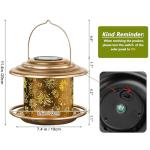 Solar Bird Feeders for Outdoors, Weatherproof Metal Bird Feeder with Fireworks Pattern for Christmas Decoration, Hanging Birdfeeder Lantern for Courtyard Garden Outside