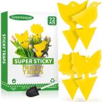 72 Pcs Classic Sticky Traps for Fungus Gnat (Plants), Flying Insect, Whitefly and Fly, Yellow Sticky Insect Catcher Traps for Indoor/Outdoor, Kitchen, and Plants, High-End Glue, Non-Toxic, 4 Shapes