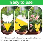 72 Pcs Classic Sticky Traps for Fungus Gnat (Plants), Flying Insect, Whitefly and Fly, Yellow Sticky Insect Catcher Traps for Indoor/Outdoor, Kitchen, and Plants, High-End Glue, Non-Toxic, 4 Shapes