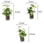 MyGift Set of 3 Fake Plants, Small Artificial Potted Plants Indoor in Clear Glass Pot, 9.5 Inch Faux Plant for Home Decor