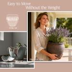 WORTH Clay-Pot-Style Plastic Planter Pots Set of 2 (Large: 17"Dia x 16"H & Small: 13"Dia x 13"H), Rustic style Flower Pots, Lightweight Plant Pots with Drainage Hole & Plug for Indoor & Outdoor Use