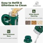 Kingsyard Squirrel Proof Bird Feeder with Removable Base, All Metal, Tube Bird Feeders for Outdoors Hanging, Easy to Clean & Refill, Dark Green