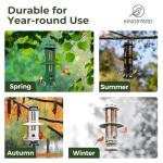 Kingsyard Squirrel Proof Bird Feeder with Removable Base, All Metal, Tube Bird Feeders for Outdoors Hanging, Easy to Clean & Refill, Dark Green