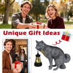 Loungelore Discreet Wolf Garden Statue - The Loyal Guardian's Surprise Solar Lantern - Unique Dog Resin Figurine for Lawn Patio - Funny Gag Gift for Gardeners -Christmas House Warming Gifts New Home