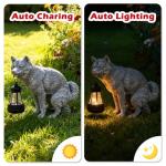 Loungelore Discreet Wolf Garden Statue - The Loyal Guardian's Surprise Solar Lantern - Unique Dog Resin Figurine for Lawn Patio - Funny Gag Gift for Gardeners -Christmas House Warming Gifts New Home