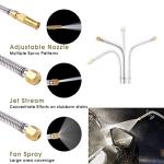 Hwylizg High Pressure Power Washer Wand, Hydro Jet Water Wand Pressure Sprayer,Flexible Garden Watering Wand with 3 Hose Nozzle Universal Hose End for Car Pet Window Patio Gutter Cleaning Tool Blue