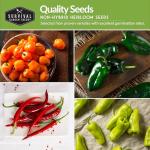 10 Pepper Seed Packs for Planting | Jalapeño, Serrano, Cayenne, Bell, Habanero, Poblano & More – Hot & Sweet Heirloom Non-GMO Peppers Collection – Survival Garden Seeds