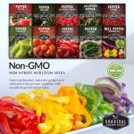 10 Pepper Seed Packs for Planting | Jalapeño, Serrano, Cayenne, Bell, Habanero, Poblano & More – Hot & Sweet Heirloom Non-GMO Peppers Collection – Survival Garden Seeds