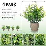 FAVOWREATH 4 Pack Fake Plants Ceramic Mini Artificial Greenery Potted Plants for Home Decor Office Decor Room Decor Farmhouse Decor Indoor Table Bathroom Decor