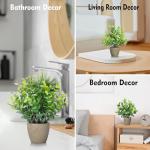 FAVOWREATH 4 Pack Fake Plants Ceramic Mini Artificial Greenery Potted Plants for Home Decor Office Decor Room Decor Farmhouse Decor Indoor Table Bathroom Decor