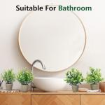 FAVOWREATH 4 Pack Fake Plants Ceramic Mini Artificial Greenery Potted Plants for Home Decor Office Decor Room Decor Farmhouse Decor Indoor Table Bathroom Decor