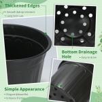 SLMKHHU 40 Pack 3 Gallon Nursery Plant Pots,10 Inch Plastic Garden Flower Seedling Planter Pot with Drainage Holes for Outdoor Indoor Plants,Gardening Gifts