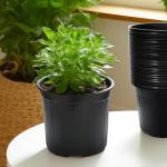 SLMKHHU 40 Pack 3 Gallon Nursery Plant Pots,10 Inch Plastic Garden Flower Seedling Planter Pot with Drainage Holes for Outdoor Indoor Plants,Gardening Gifts