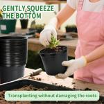 SLMKHHU 40 Pack 3 Gallon Nursery Plant Pots,10 Inch Plastic Garden Flower Seedling Planter Pot with Drainage Holes for Outdoor Indoor Plants,Gardening Gifts