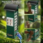 Bird Feeder Squirrel Proof Gravity Protection- Blue Jay Metal Bird Feeders for Outside Hanging - Mesh Cardinal Wild Bird Feeders Birdhouse, 2.5LB Capacity