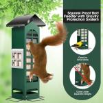 Bird Feeder Squirrel Proof Gravity Protection- Blue Jay Metal Bird Feeders for Outside Hanging - Mesh Cardinal Wild Bird Feeders Birdhouse, 2.5LB Capacity