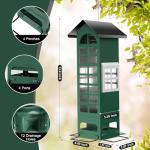 Bird Feeder Squirrel Proof Gravity Protection- Blue Jay Metal Bird Feeders for Outside Hanging - Mesh Cardinal Wild Bird Feeders Birdhouse, 2.5LB Capacity